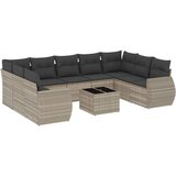  10-dijelni set vrtnih sofa poliratan s jastucima svijetlosivi | shoptok.hr