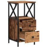 Noćni ormarići 2 kom Staro drvo 34x35,5x70 cm Konstruirano drvo | shoptok.hr