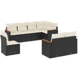  8-dijelni set vrtnih sofa od poliratana s jastucima crni | shoptok.hr