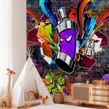  Foto tapeta - Graffiti: Colourful attack 100x70 Vodootporna | shoptok.hr