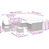 vidaXL 12-delni vrtni sofaset z blazinami Bež Poli ratan Acacia | Shoptok.si