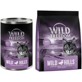 Wild Freedom mokra hrana 12 x 400 g + suha hrana 400 g po posebni ceni! - NOVO: Wild Hills - Raca & piščanec + raca- brez žit