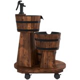  Vodena fontana s kotačima i crpkom 55x55x80 cm masivna jelovina | shoptok.hr