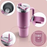  Vakuumska termos šalica sa slamkom 1180 ml Berdsen – ružičasta | shoptok.hr