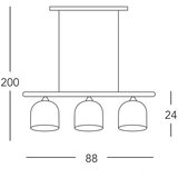  Kolarz A1352.83.Gr.100- Visilica na sajli NONNA 3xE27/60W/230V jelenji hrast/bela/siva | Eponuda.com