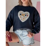 DStreet Bluza damska oversize z sercem SERDUCHOVA granatowa | shoptok.hr