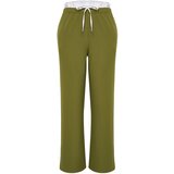 Trendyol Curve Khaki Wideleg Woven Trousers Cene