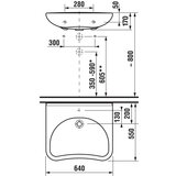 Jika H8137140001041 Mio 64 x 55 cm keramični umivalnik za invalide | Shoptok.si