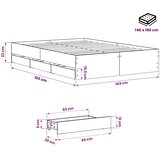  Okvir kreveta s pohranom Hrast artisan 140 x 190 cm - Hrast artisan 140 x 190 cm | shoptok.hr