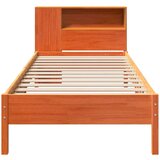 vidaXL Knjižna postelja brez vzmetnice vošč. rjava 75x190 cm borovina | Shoptok.si