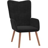  Stol za sproščanje s stolčkom črn žamet, (20957532) | Shoptok.si