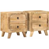  Noćni ormarić 2 kom 40x32x46 cm puno drvo grubo mango | Eponuda.com