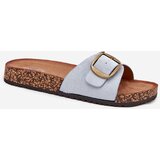 Boto Women's Slippers With Buckle On Cork Platform Blue Zavira | shoptok.hr