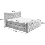 Esposa POSTELJA BOXSPRING 180 cm x 200 cm , tekstil, leseni material antracit | Shoptok.si