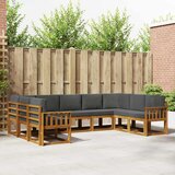  Set vanjskih sofa 9 kom. Prirodna i antracit Smeđa 304 x 187,5 x 73 cm | shoptok.hr