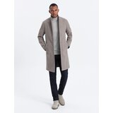 Ombre Men's lightweight single-breasted coat - light brown | shoptok.hr