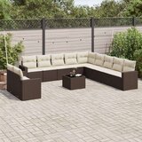 vidaXL 12-dijelni set vrtnih sofa od poliratana s jastucima smeđi | shoptok.hr
