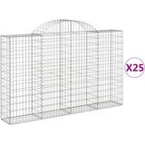  Lučne gabionske košare 25kom 200x30x120/140cm pocinčano željezo | shoptok.hr