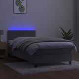  box spring s madracem LED svjetlosivi 80x200 cm baršun | shoptok.hr
