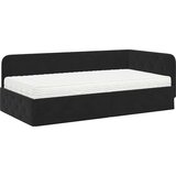 vidaXL Kutni okvir kreveta s madracem Crna 90 x 200 cm Baršun | shoptok.hr