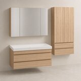 Kolpa San Naomi Set Delux 100cm Braon (Ormarić sa umivaonikom + Ogledalo/ormarić + Visoki ormarić) Cene