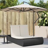 Maison Chic Dvojni Ležalnik - Sončna ležalnik z blazinami črn poli ratan, (22043073) | Shoptok.si
