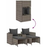  Vrtni set od 5 dijelova s jastucima, složiv, sivi poliratan | shoptok.hr