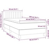  Box spring postelja z vzmetnico LED temno siva 90x200 cm žamet, (20930581) | Shoptok.si