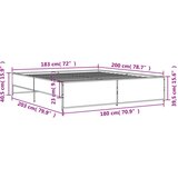 vidaXL Posteljni okvir dimljeni hrast 180x200 cm inž. les in kovina, (21128187) | Shoptok.si