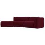 Makamii Bordo rdeč žameten ležalnik (levi kot) Ekahi – | Shoptok.si