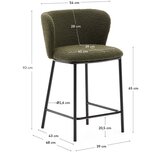 Kave Home Zelen barski stol (višina sedeža 65 cm) Ciselia – | Shoptok.si