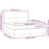  Krevet s oprugama i madracem smeđesivi 180x200 cm tkanina | shoptok.hr