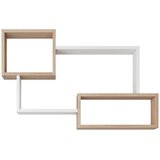 P & B Stenski Regal Trio, Barva Hrasta, Bela | Shoptok.si