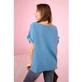 Kesi Włoski Muslin blouse with a necklace denim | Shoptok.si