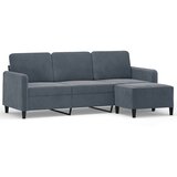  Trosjed s tabureom tamnosivi 180 cm baršunasti | shoptok.hr
