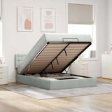 vidaXL Otomanski posteljni okvir z vzmetnico siv 140x190 cm žamet, (22011746) | Shoptok.si