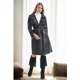 Dewberry 22614 Long PU Women TrenchCoat-BLACK Cijene