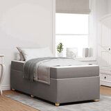  Konstrukcija postelje z vzmetnico Taupe 90 x 200 cm blago | Shoptok.si