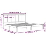  Okvir za krevet od masivne borovine crni 200 x 200 cm | shoptok.hr