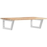 Zidna polica za umivaonik od čelika i masivnog bagremovog drva Smeđa 60 x 50 x 2 cm | shoptok.hr