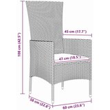  Vrtni set za objed s jastukom 5 pcs Bež poliratan | shoptok.hr