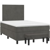 Box spring krevet s madracem tamnosivi 120 x 200 cm baršunasti | shoptok.hr