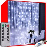 Malatec Novoletne lučke svetlobna zavesa 300 LED hladno bela 8 funkcij 290x290cm USB, (20849385) Cene