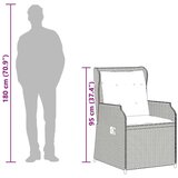 vidaXL Vrtna klupa s jastukom 2 pcs Siva Poli ratan | shoptok.hr