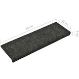 Otirači za stepenice 5 kom sivi 65x21x4 cm prošiveni | shoptok.hr