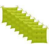  Vrtne stolice s jarko zelenim jastucima 8 kom masivna tikovina | shoptok.hr
