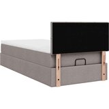 vidaXL Otomanski okvir kreveta s madraca smeđesivi 90x190cm tkanine | shoptok.hr