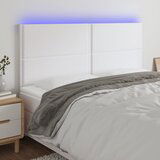 The Living Store LED posteljno vzglavje belo 160x5x118/128 cm umetno usnje - LED Vzglavje, (21659754) | Shoptok.si