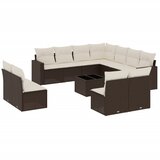 12-dijelni set vrtnih sofa od poliratana s jastucima smeđi | shoptok.hr