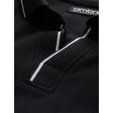 Ombre Men's pique knit polo shirt without buttons - black | Shoptok.si